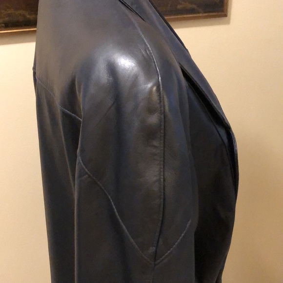 Parody Vintage Leather Unconstructed Open Jacket, shoulder pads, deep pockets - Picture 4 of 13